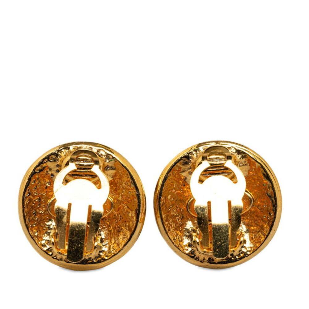 CHANEL Authentic Gold Logo Earrings - Picture 2 of 3